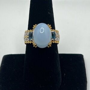 Michael Valitutti Blue Opal & London Blue Topaz Ring